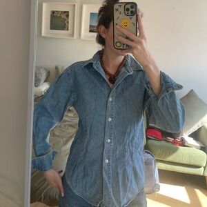 Vintage Limited Jeans Denim Long Sleeve Button Up Shirt